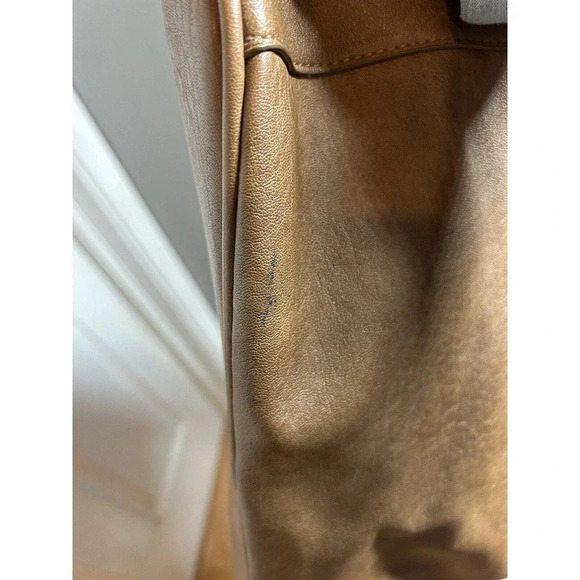 Sasha+Sofi Distressed Hobo Purse Vegan Leather in Tobacco With Stitching Detail - Picture 12 of 12